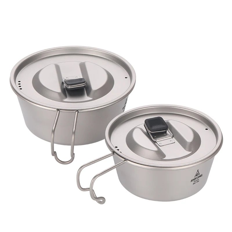 Titanium Sierra Cup with lid Ultralight Foldable Titanium Camping Bowls for Outdoor 350Ml 520ml Titanium Pot