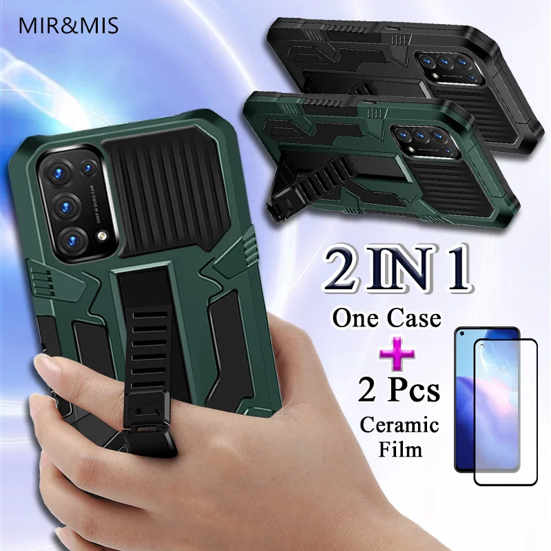 2 в 1 для OPPO Reno 5 4G 5G жесткий корпус Защитная камера с керамической пленкой