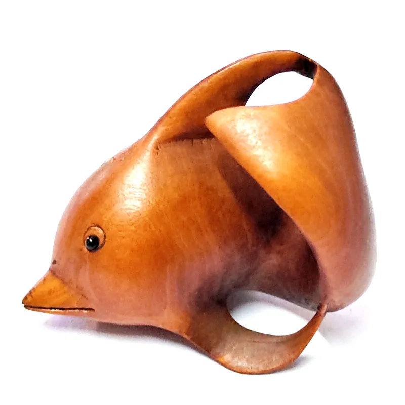 GX20 - 20 лет резной вручную ящик Netsuke : Pretty Dolphin