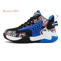 big kids basketball shoes 2022 new mesh breathable material stitching casual sports shoes childrens shoes to protect the ankle