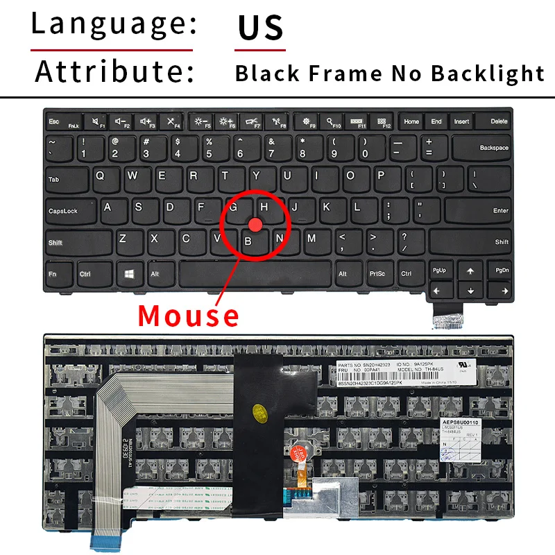 Фото Клавиатура ноутбука США для Lenovo ThinkPad T470 T480 T460S T470S, новая английская клавиатура для ноутбука S2 с подсветкой №3