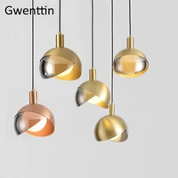 modern luxury gold pendant light led fixtures hanging lamp loft suspension luminaire dining room cafe kitchen bedroom home decor
