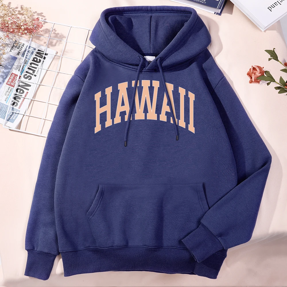 

Hawaii Letter Print Mens Hoodie Harajuku Fleece Personality Hoodies Fashion Comfortable Tops Casual Simplicity Clothes For Men