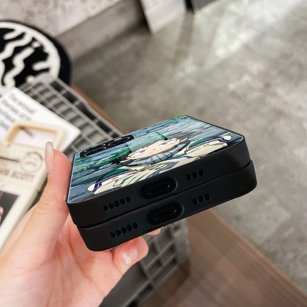 For IPhone 13 Pro Luxury Academia Anime Izuku Phone Case Tempered Glass 13 11 12  XR XS MAX 7/8 X 14 Plus 12 Mini Covers