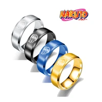 japanese anime naruto ring cloud ring stainless steel anime cosplay ring anime japanese jewelry titanium steel mens ring