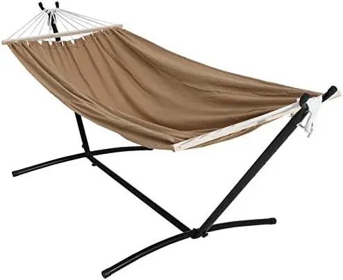 

Person Adjustable Hammock with 10FT Heavy Duty Steel Stand and Spreader Bars, 550lbs Capacity,Included Portable Carrying Case fo