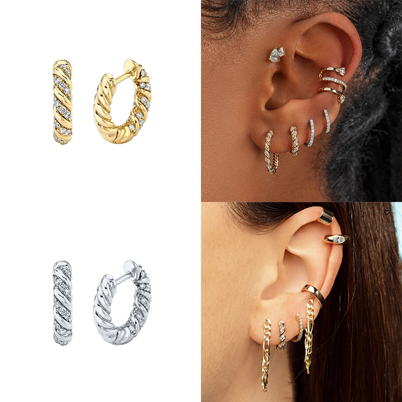 ROXI Women's Twinkle Knot Earrings Hoop Earrings Alloy Material Jewelry Fitted Earrings Cartilage Personalized Earrings images - 6