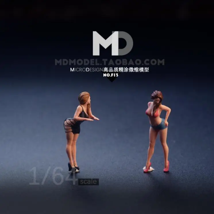 

1:64 doll model sexy beauty woman car model scene with ornaments
