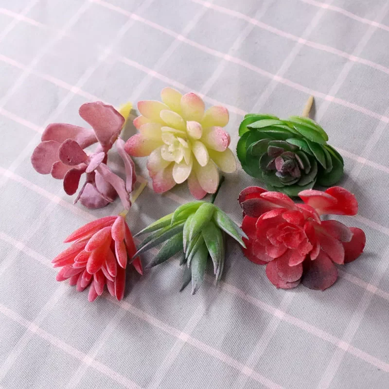 

New Mix 39Styles Green Artificial Succulents Plants Home Garden Bedroom Office Outside Decor Fake Plants Desktop Mini Small Bons