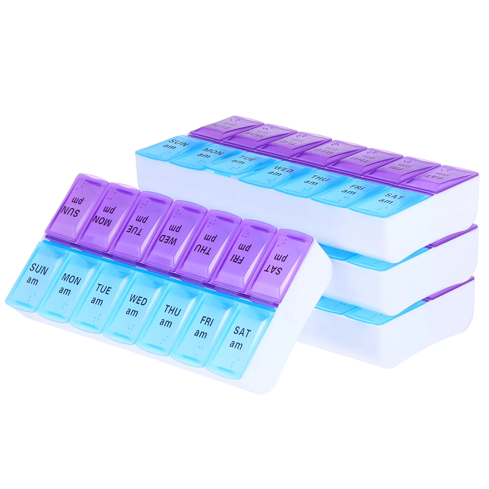 

4 Pcs Double Row Plastic Box Tote Purses Medicine The Pocket Small Container