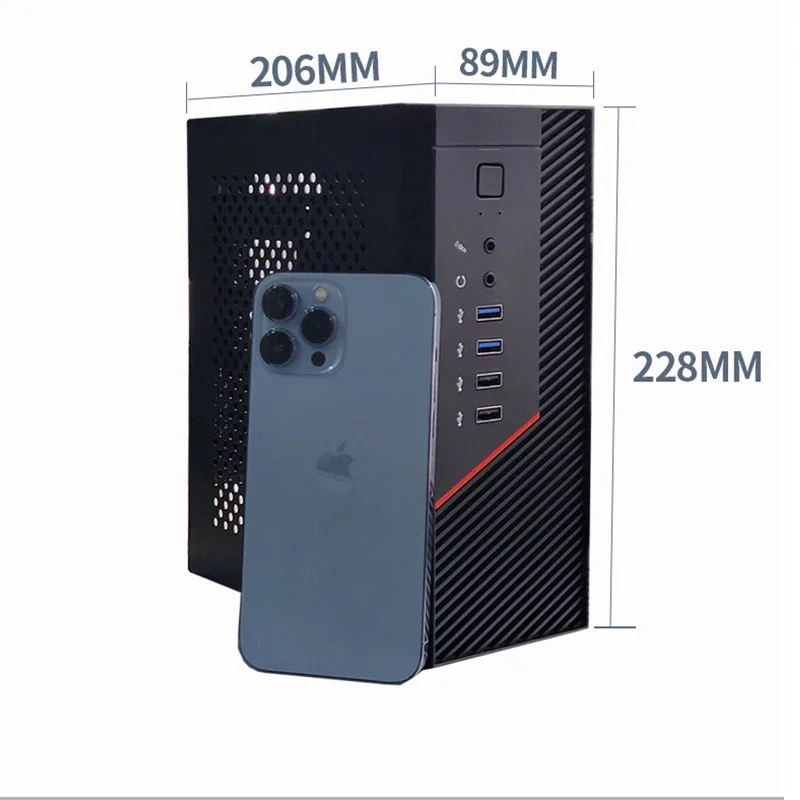 Фото Корпус для ПК RGeek SPCC 0.8mm Mini ITX, горизонтальная/вертикальная установка, с 4xUSB №4