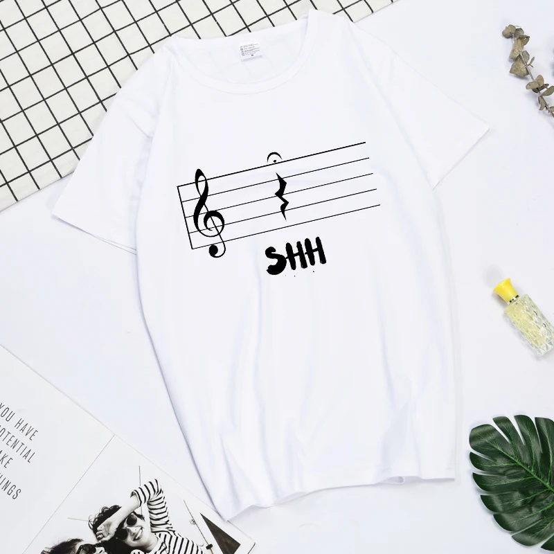 Funny Music Notes T Shirts Graphic Streetwear Short Sleeve O-Neck Harajuku notas musicais Teacher Gift T-shirt Mens Clothing