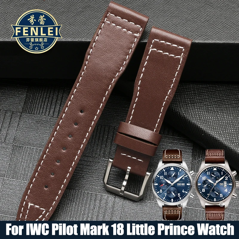 

Bracelet For IWC Universal Pilot Series Leather Watchband IW377714/328201 IW377709 Mark 18 Little Prince Cowhide WatchStrap 22mm