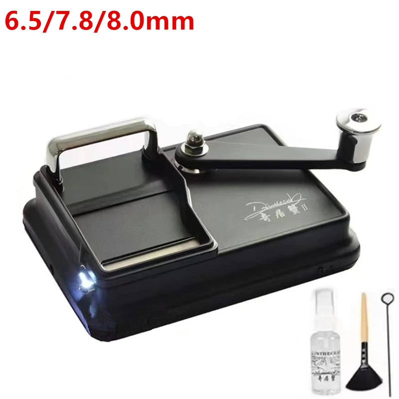 

Ручная Металлическая машинка для скручивания сигарет, 6,5 мм, машинка для скручивания сигарет с двойным направляющим роликом для табака, рельсовые принадлежности для курения