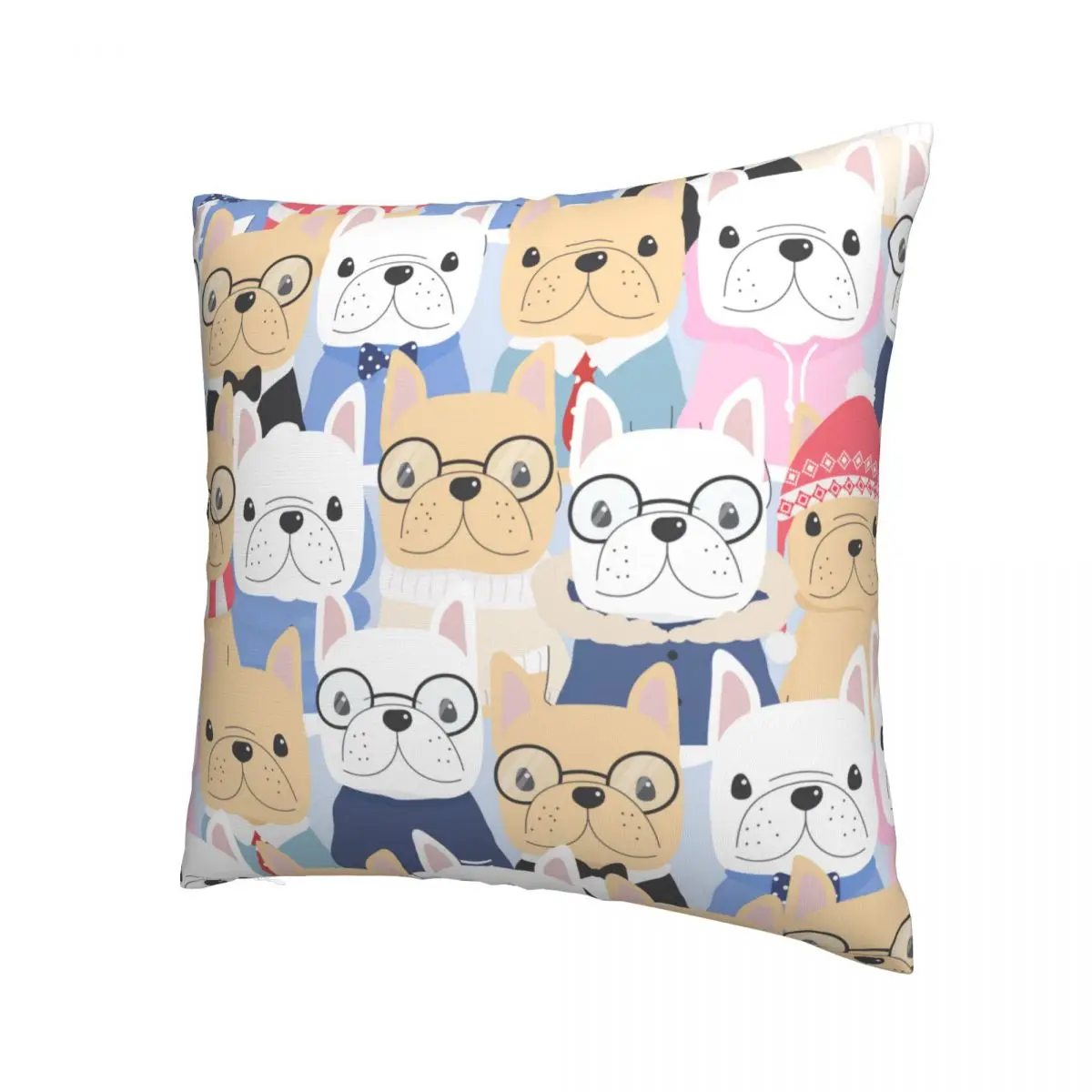 

French Bulldog Pillowcase Soft Polyester Cushion Cover Decoration Animal Dog Throw Pillow Case Cover Car Square 18"