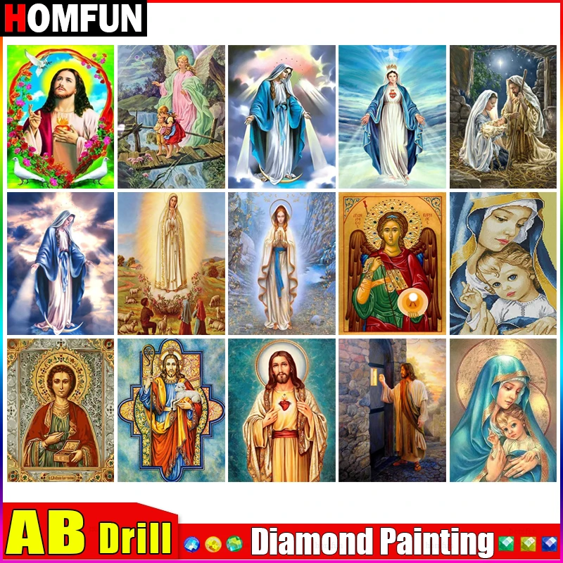 Алмазная вышивка HOMFUN AB 5D сделай сам картина на всю поверхность с изображением