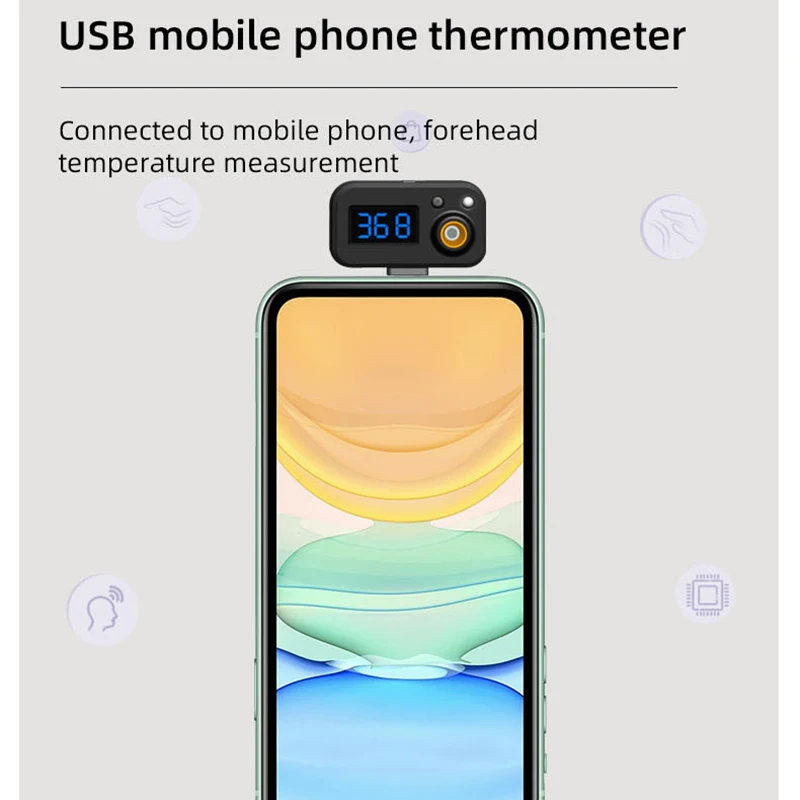 Портативный Инфракрасный USB-термометр с разъемом Type-C/Android/Apple для Xiaomi |