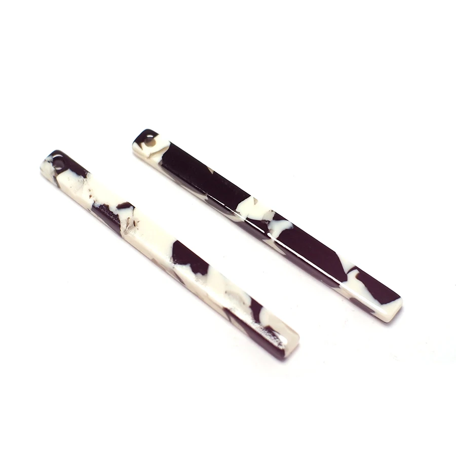 

6pcs Acetate Charm,Black And White Rectangle Geometric Cellulose Pendant,Jewelry Earrings Making,Accessories for earrings 45x4mm