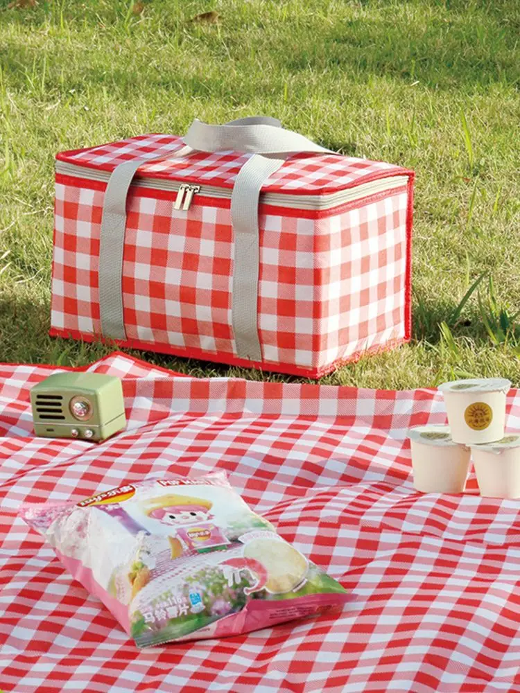 Picnic Bag Outdoor Storage Bag Large Capacity Outing Thermal Insulation Cold Storage Bag Portable portable lunch bag