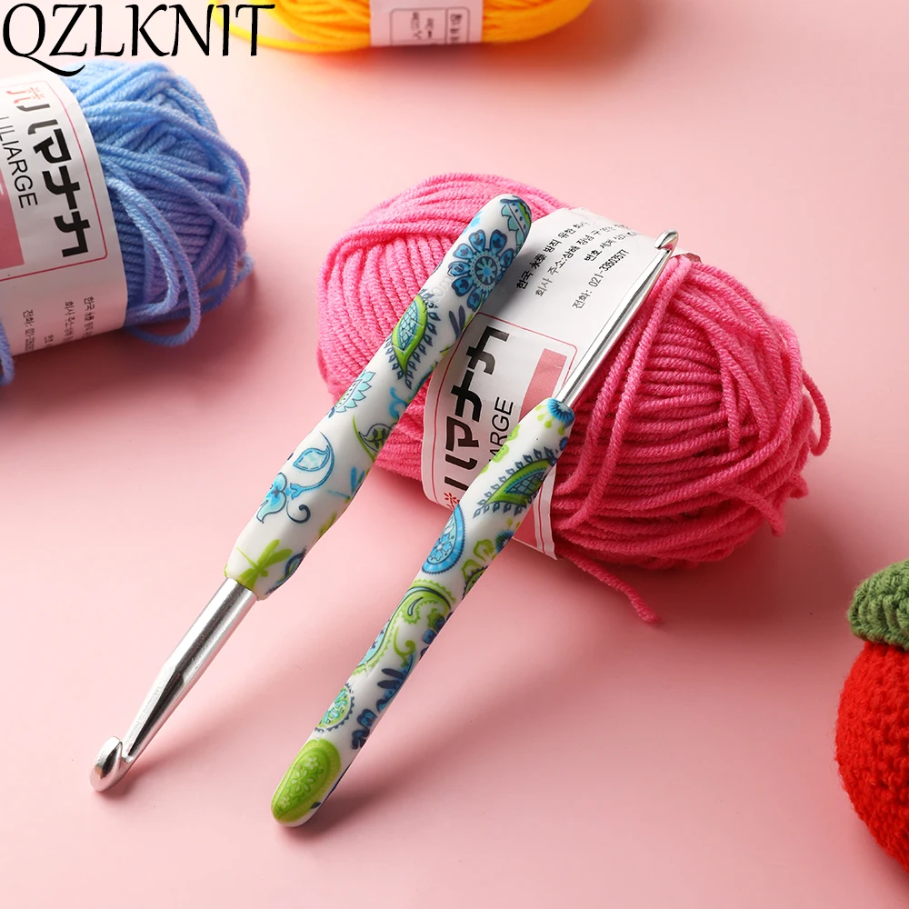 

Qzlвязание Алюминиевые крючки для вязания крючком с цветком кешью эргономичные аксессуары для начинающих и вязание крючком