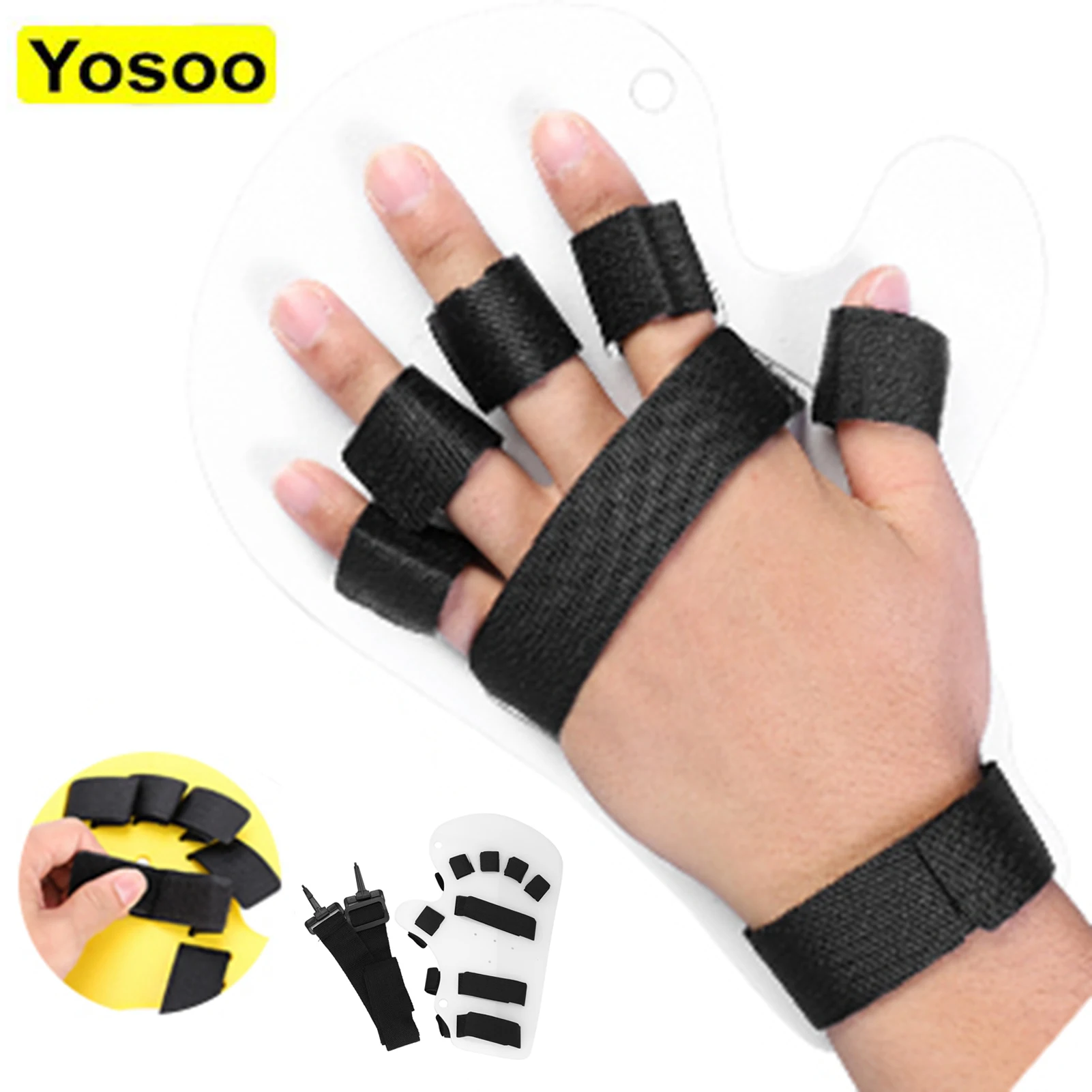 

Adjustable Finger Corrector Board Braces Supports Orthopedic Brace Fingerboard Hand Training Splint for Stroke Hemiplegia