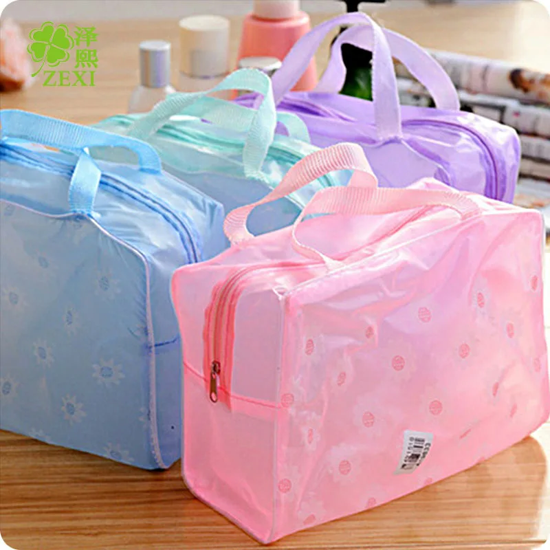 

Translucent Handbag Organizer Makeup Travel Cosmetic Bag Waterproof PVC Toiletry Kits Bathroom Storage Wash Bag Daisy Handbag