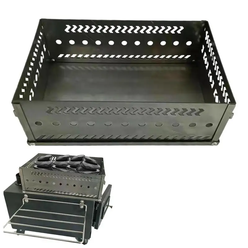 

Корзина для древесного угля из нержавеющей стали, съемная дровяная горелка, термостойкая дровяная печь, аксессуары для сауны, пешего туризма, рыбалки