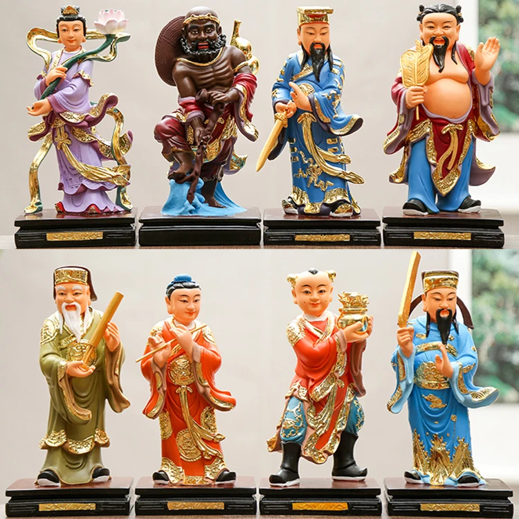 

Eight Immortals Crossing Sea Ornament Characters Han Xiangzi He Xiangu Lv Dongbin Tie Guai Li Zhang Guolao Statue Home Worship