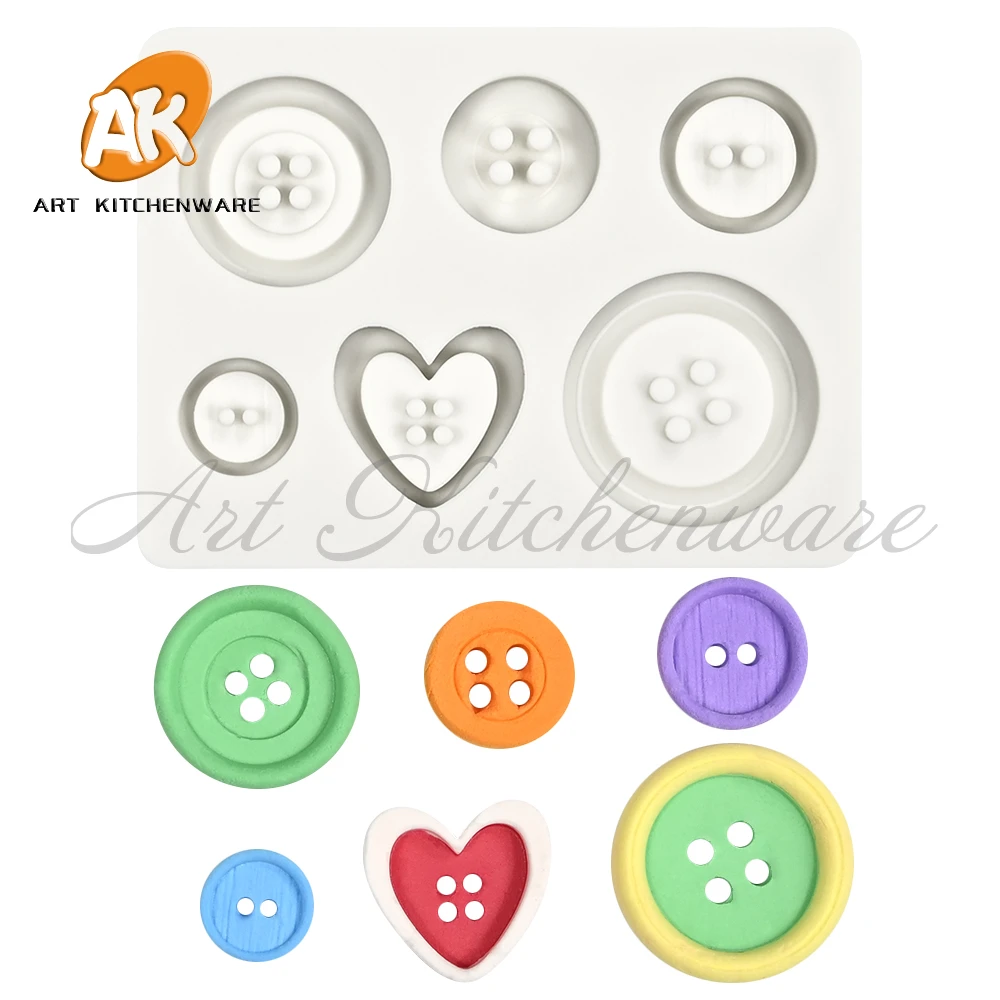 Дизайнерская силиконовая форма для пуговиц глиняная рукоделия инструменты