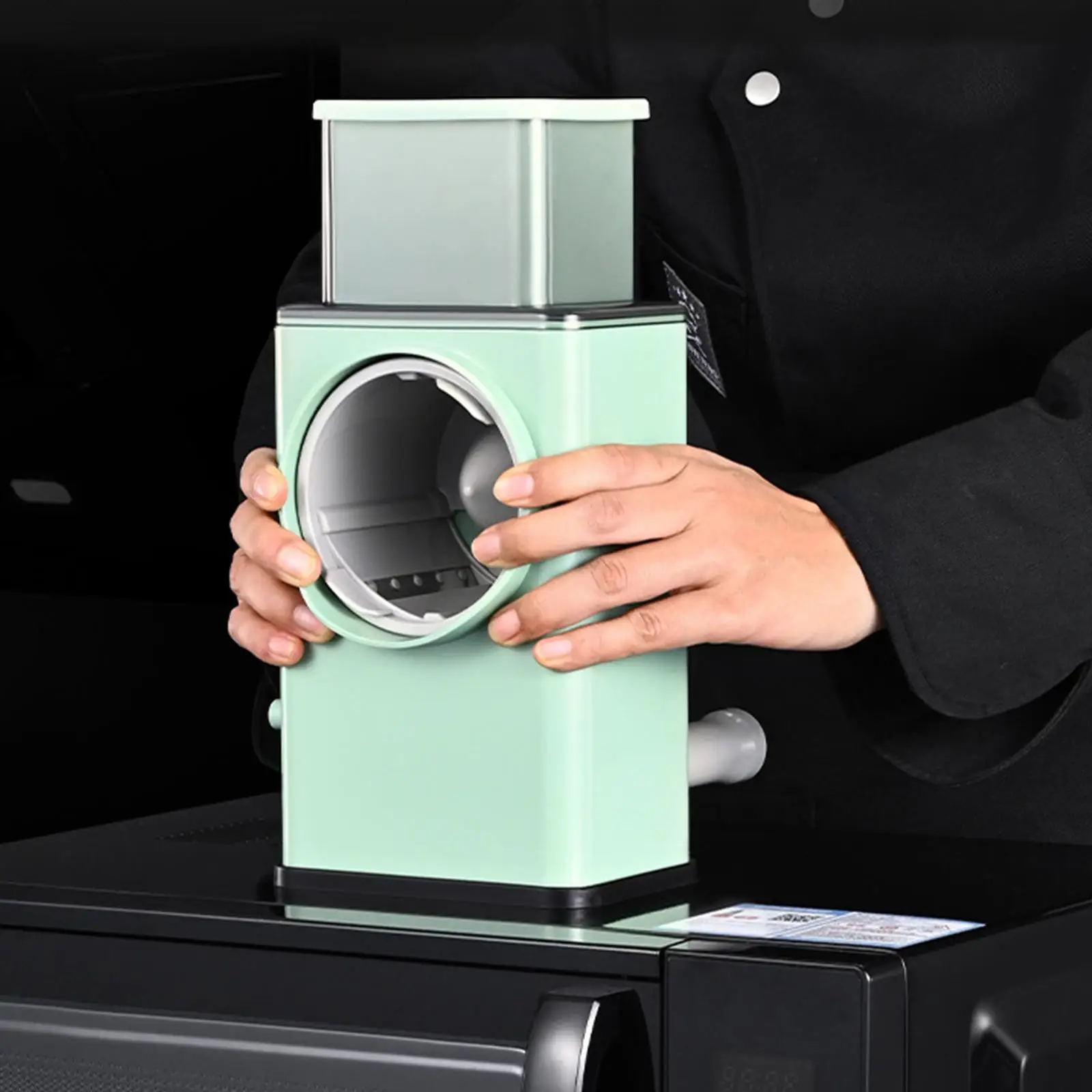 

Rotary Cheese Grater Roller Style Manual Kitchen Grater Slicer Shredder Grater for Potatoes Cabbage