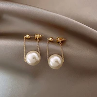 fashion classic luxury high quality titanium steel chain pearl earring gift banquet women jewelry earring