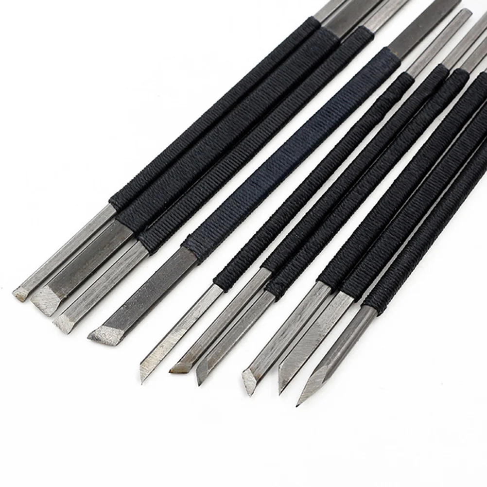 

10PCS High Carbon Steel Stone Carving Black Line Set Engraving Tool Set