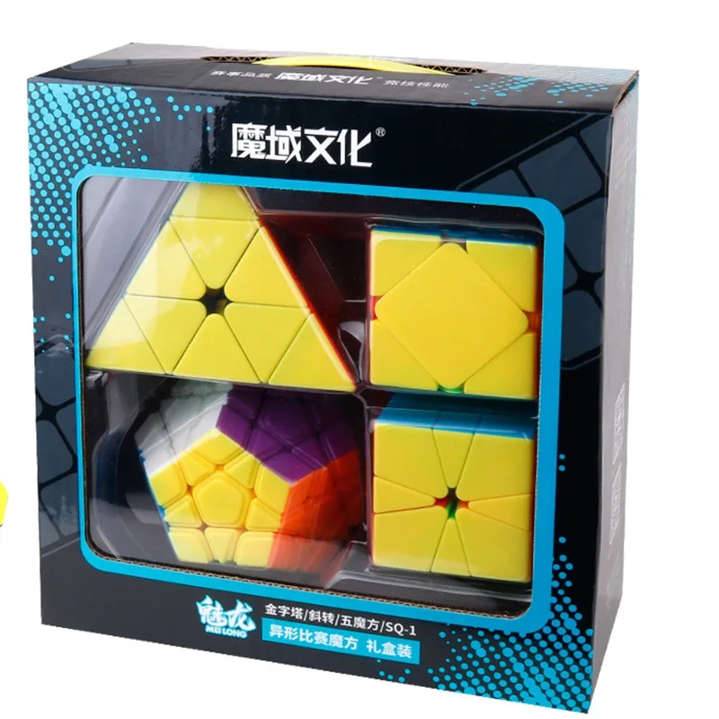 

MoYu 4pcs Cube Set Pyramid SQ1 Megaminx Skew 2x2 3x3x3 4x4 5x5 Magic Cube Profissional Cubo Magico Speed Cube Puzzle Toys