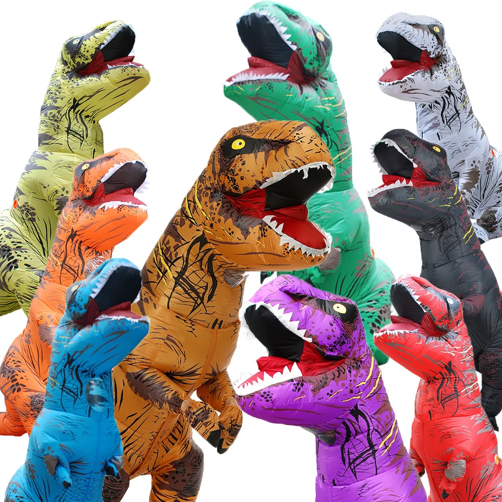 Halloween Anime Adult Children Inflatable Dinosaur Costume T REX Cosplay Party Costumes For Men Women Outdoor Fancy Dress Suits