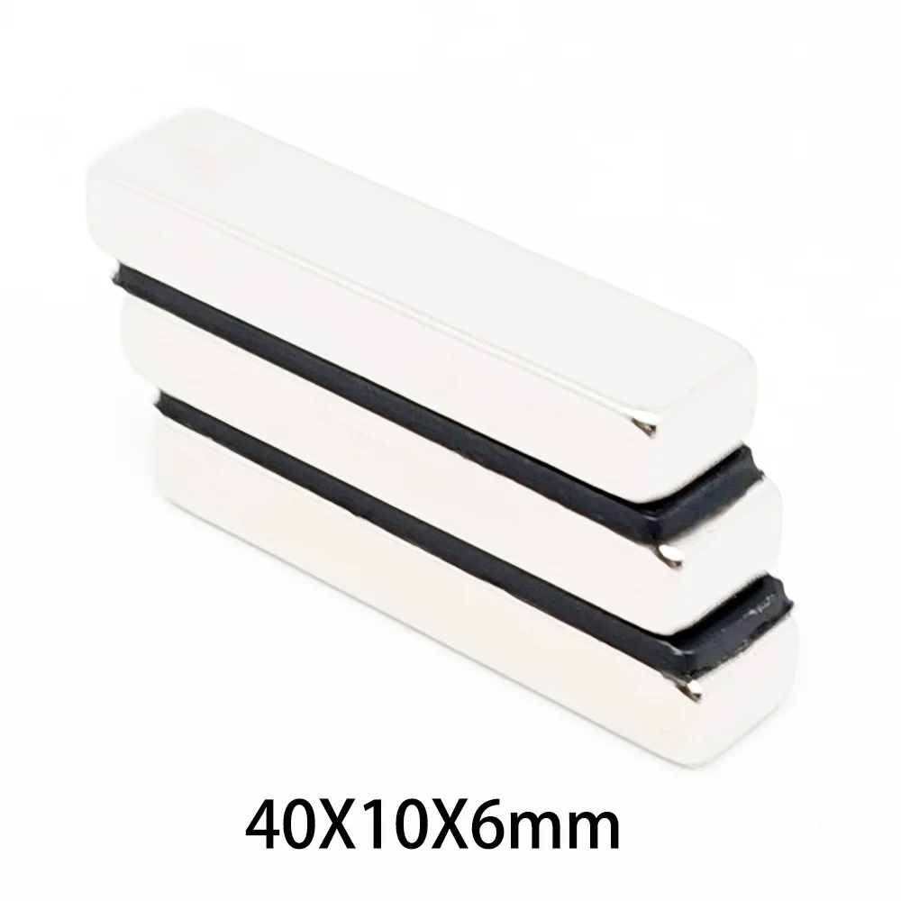 1/2/5/10/15/20PCS 40x10x6mm Thick Rectangular Neodymium Magnet 40*10*6 Strong Powerful 40x10x6 Block Search Magnets