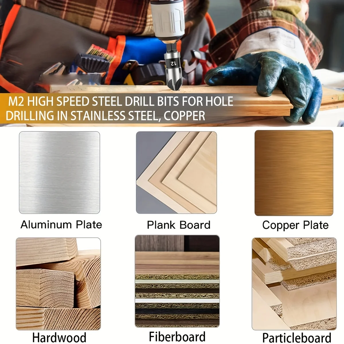 Набор сверл для металла дерева пластика 3 шт. 5 канавков 90 градусов