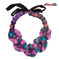 trend african women jewelry pure handmade statement necklace africa printed wax fabric accessories necklaces wyb403