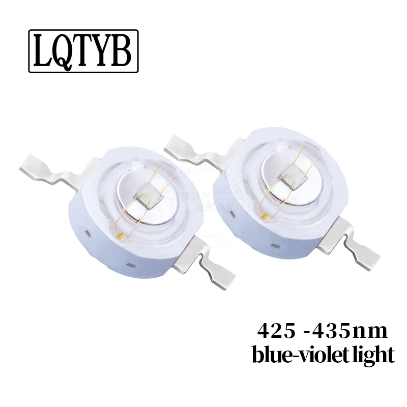 

100 шт., мощные светодиодные лампы 3 Вт, сине-фиолетовый свет (430нм)