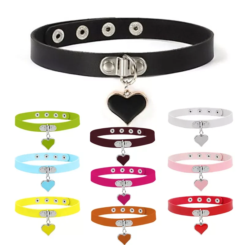 

2022NEW New Gothic Choker Necklaces Women Girls Rivet Leather Necklace Rock Punk Neck Collars Black Choker Necklace Cool Collar