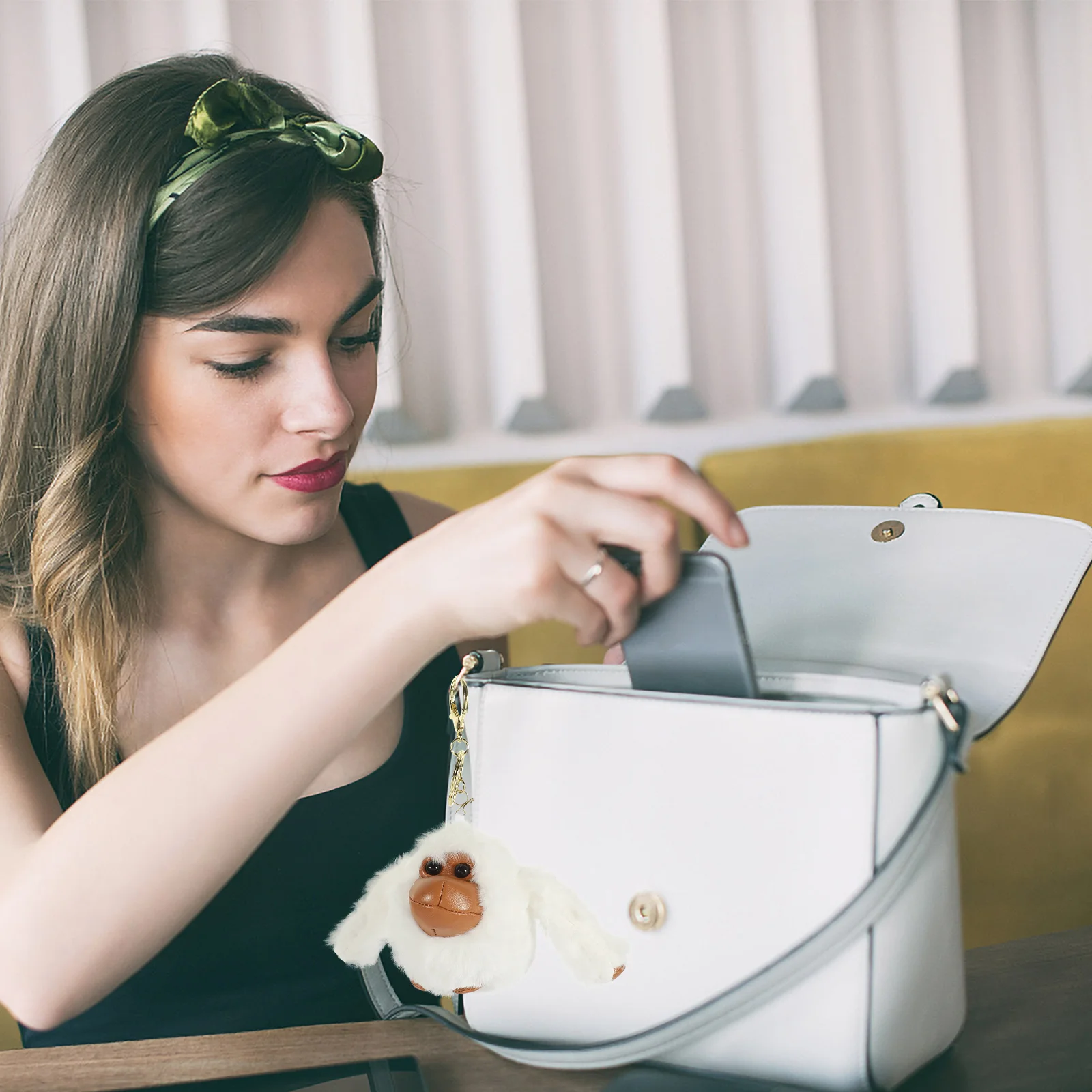 

Key Chains Gorilla Stuffed Animal Backpack Keychains Keyring Plush Pendant Decor