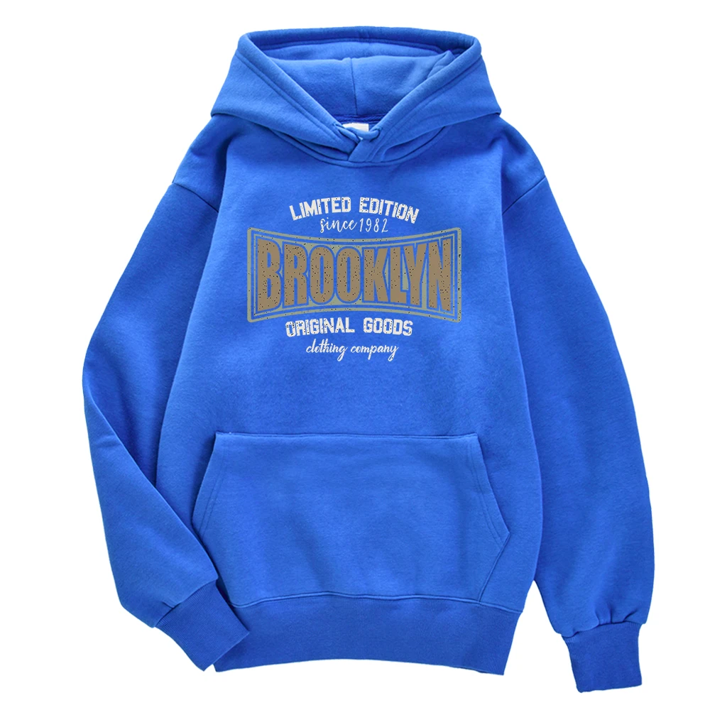 

Edition Since 1989 Brooklyn Original Goods Print Sweatshirt Mens Casual Tight Hoodie Oversized Couple Tracksuit Street Clothes