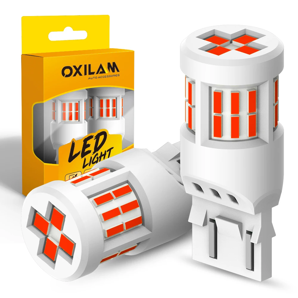 

2 шт. T20 светодиодный красный 7443 W21/5 Вт светодиодный стоп-сигнал задний фонарь для Ford Fiesta Lada BMW Toyota Honda HR-V 7440 W21W светодиодный указатель поворота