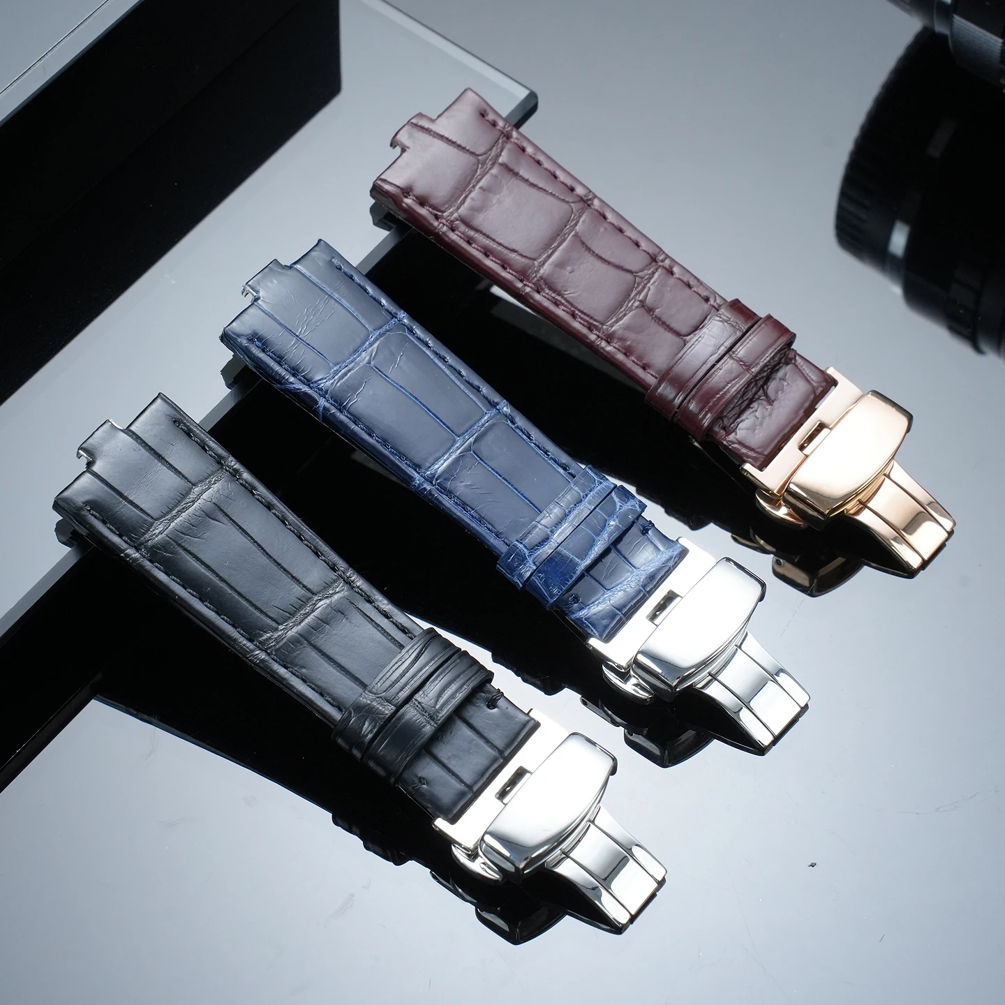 Фото Для мужских часов Vacheron Constantin моделей Overseas 4300V, 4500V, 5500V: ремешок из натуральной кожи аллигатора, 24 мм x 7 мм. №3