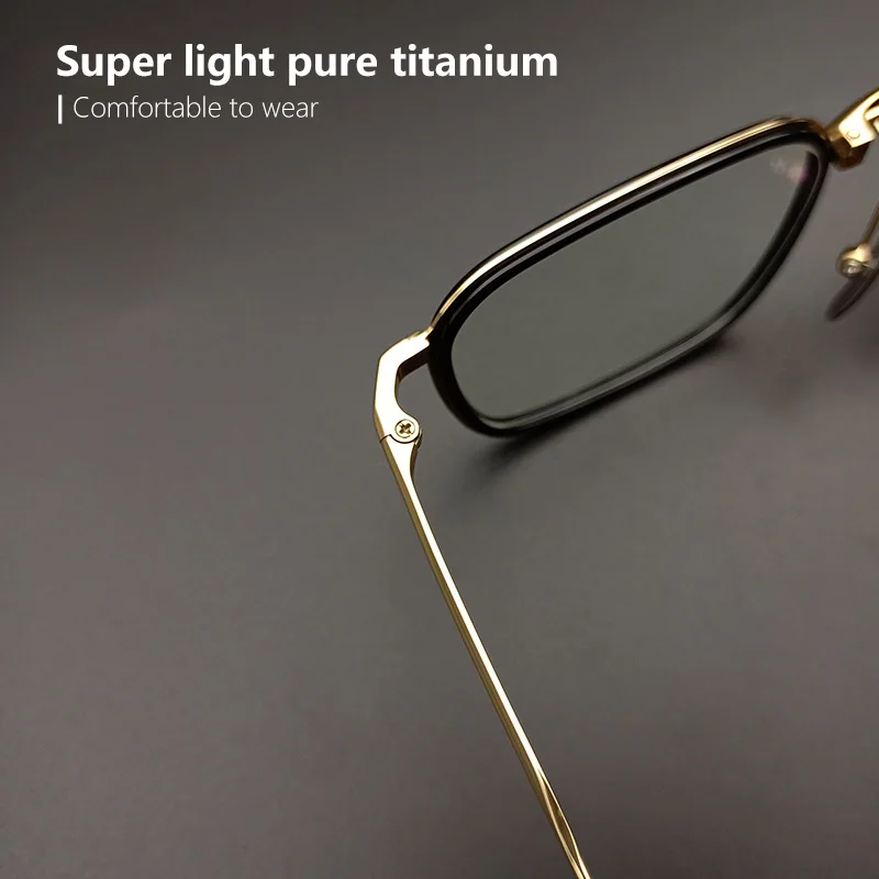 2023 ультра-технические деловые квадратные очки из чистого титана в оправе ретро