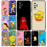 the simpson boy family silicone cover for xiaomi redmi note 11e 11s 11 11t 10 10s 9 9t 9s 8 8t pro 5g 7 5 black phone case