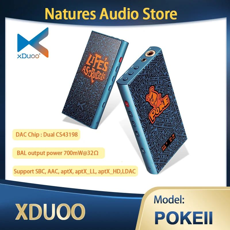 

xDuoo POKE II POKE2 POKE ii HIFI Portable Bluetooth 5.0 Dual CS43198 MQA Decoder DAC Headphone Amplifier AMP LDAC aptX aptX_HD