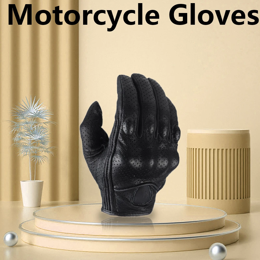 

1pair Motorcycle Gloves Men Women Leather Carbon Cycling Winter Gloves Motorbike Motorcross Accessories