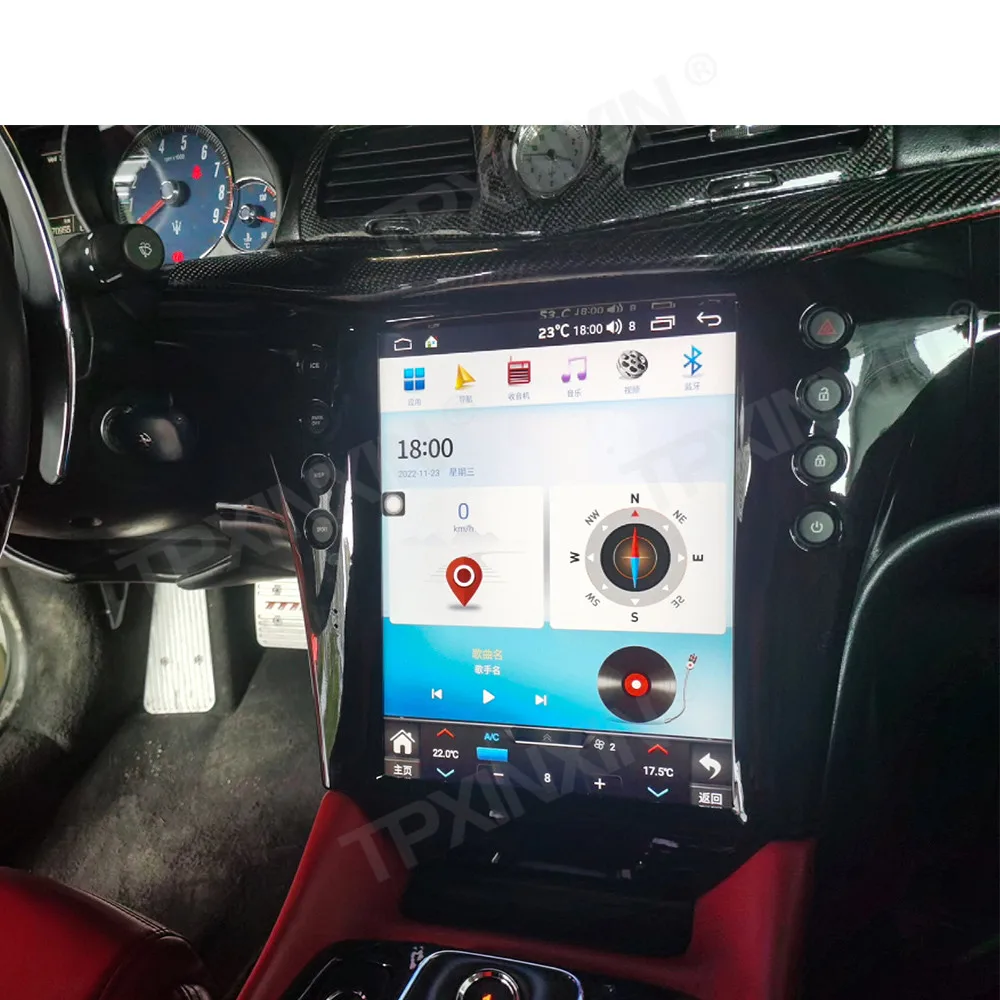 Фото 12,1-дюймовый Android 13 для Maserati GT GranTurismo 2007-2017 автомобильный радиоприемник мультимедийный плеер GPS-навигация CARPLAY вертикальный экран №2