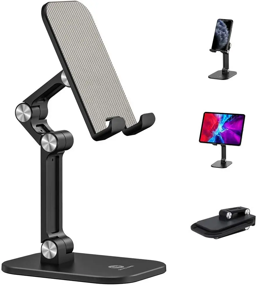 

OCYCLONE Cell Phone Stand, Angle Height Adjustable iPhone Stand for Desk, Foldable Cell Phone Holder iPad Tablet Stand