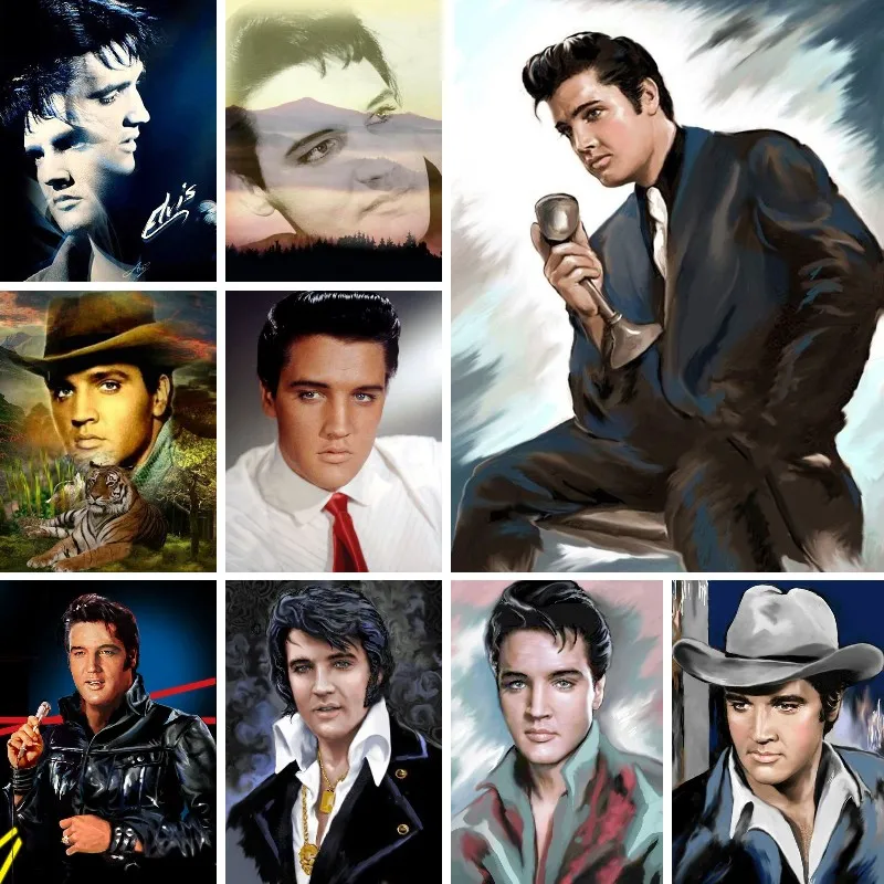 Алмазная 5D картина «сделай сам», Набор для вышивки крестиком, с изображением скалы, короля, певицы, Элвиса Пресли, полное сверло, украшение для дома, подарок